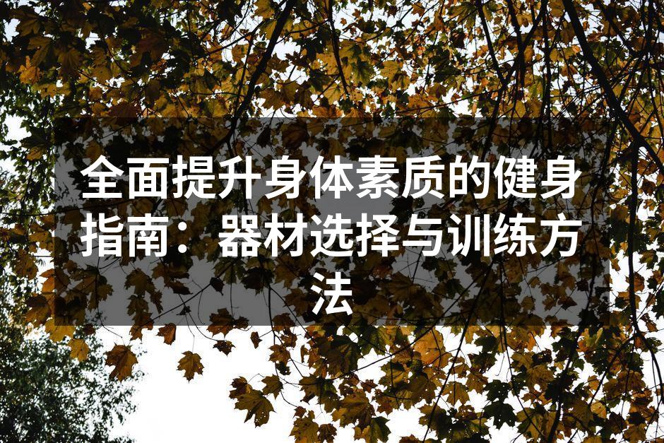 全面提升身体素质的健身指南：器材选择与训练方法